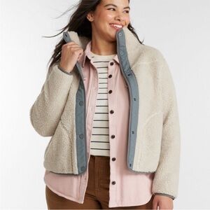 L.L. BEAN Bean’s Cozy Sherpa Fleece Jacket in Soapstone XL